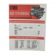 Book - 406 Engine Parts & Accesssory Folder - 1962-63 Ford Car