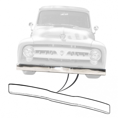 Front Bumper - Stainless - No Holes - 1953-56 Ford Truck on vehicle pic