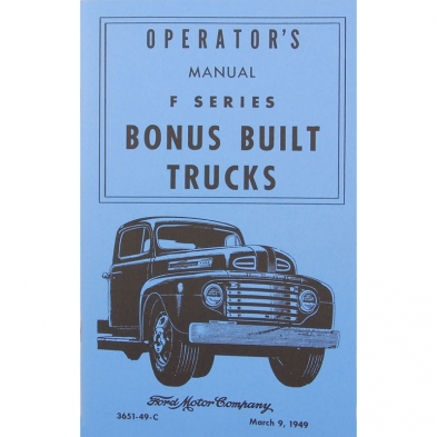 Operator's Manual - 1949 Ford Truck Cover photo