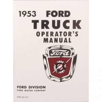 Operator's Manual - 1953 Ford Truck Cover photo