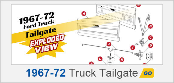 1967-72 Ford Truck Tailgate Exploded View