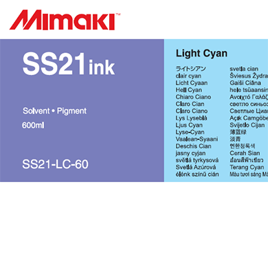 Light Cyan SS21 600cc Mimaki Ink Cartridge Label