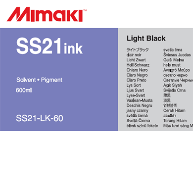 Light Black SS21 600cc Mimaki Ink Cartridge Label