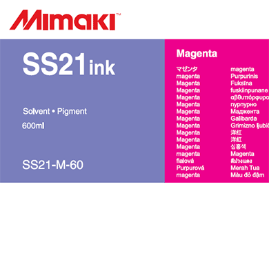Magenta SS21 600cc Mimaki Ink Cartridge Label