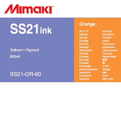 Orange SS21 600cc Mimaki Ink Cartridge Label