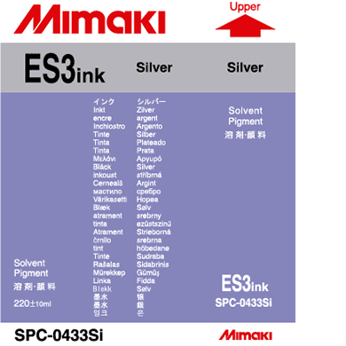 Silver 220cc ES3 Mimaki Ink Cartridge Label