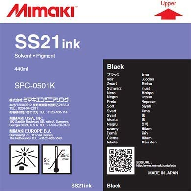 Black 440cc SS21 Mimaki Ink Cartridge Label