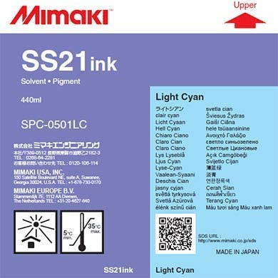 Light Cyan 440cc SS21 Mimaki Ink Cartridge Label