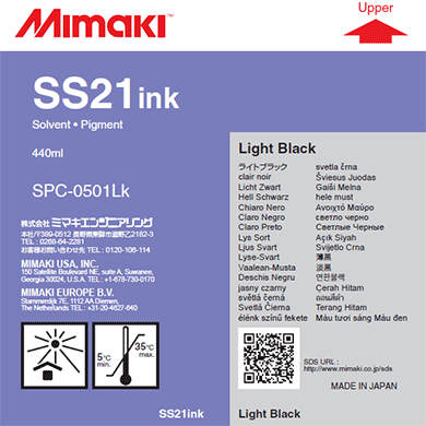 Light Black 440cc SS21 Mimaki Ink Cartridge Label