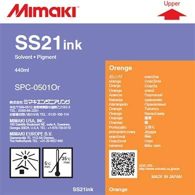 Orange 440cc SS21 Mimaki Ink Cartridge Label