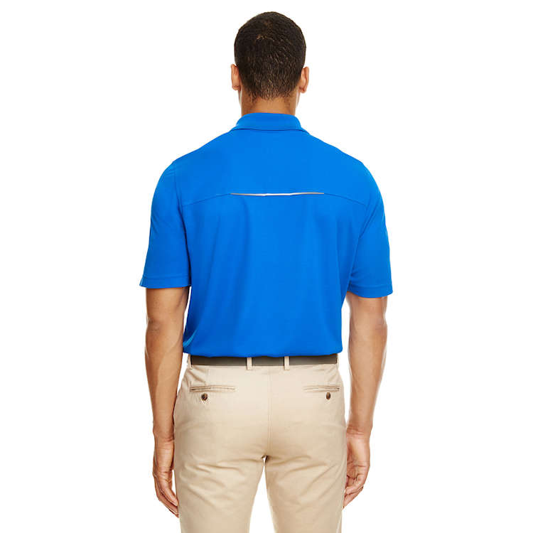 Core 365 Men's Radiant Performance Piqué Polo with Reflective Piping