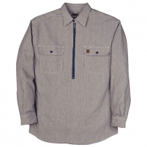 Big Bill Long-Sleeve Hickory Stripe Shirt With Half-Zip