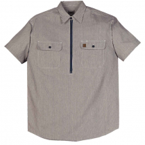 Big Bill Short-Sleeve Hickory Stripe Shirt With Half-Zip