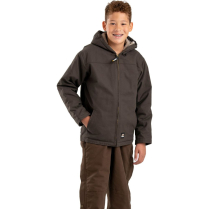 Berne Boys Sanded and Washed Hooded Coat Sherpa Lined
