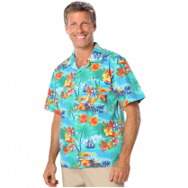 Blue Generation Adult Tropic Print Camp Short Sleeve Shirt
