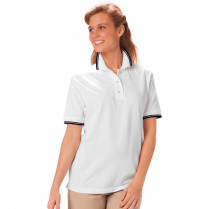 Blue Generation Ladies' Superblend Tipped Pique Short Sleeve Polo