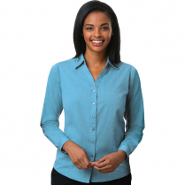 Blue Generation Ladies' Long Sleeve Crossweave Shirt