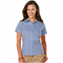 Blue Generation Ladies' Short Sleeve Stretch Poplin Shirt