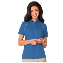 Blue Generation Ladies' Wicking Contrast Piping Short Sleeve Polo