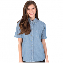Blue Generation Ladies' 100% Cotton Denim Short Sleeve Shirt
