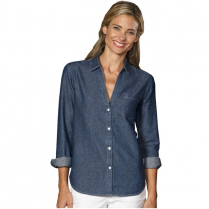 Blue Generation Ladies' 100% Cotton Untucked Denim Long Sleeve Shirt