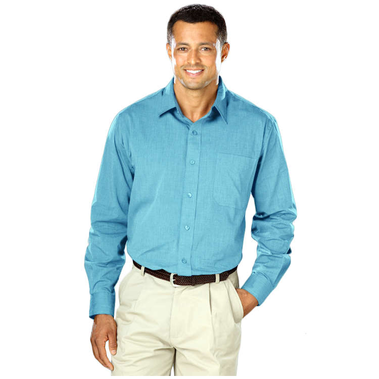 Blue Generation Men's Long Sleeve Crossweave Shirt