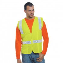 Bayside USA Made Class 2 ANSI Mesh Vest with 12 Pockets