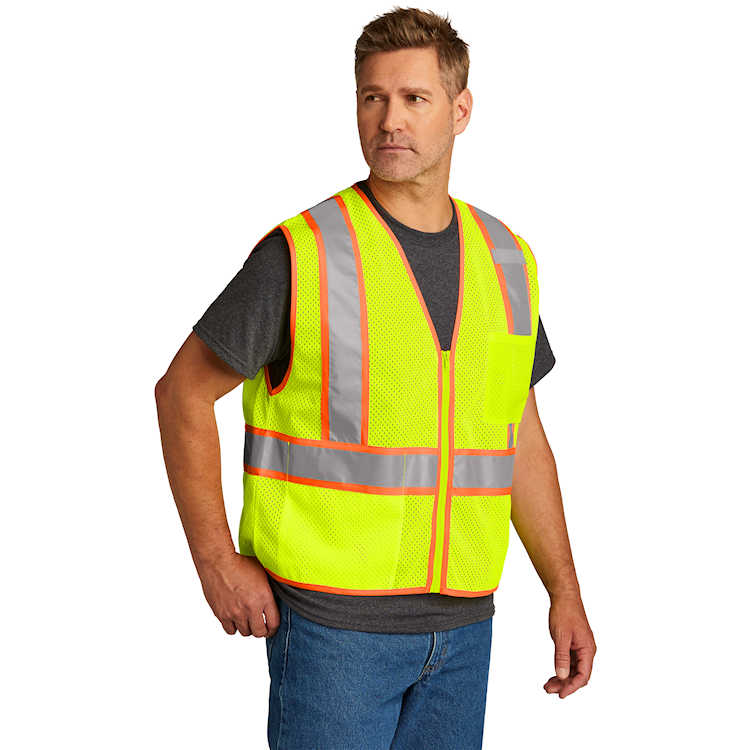 CornerStone® ANSI 107 Class 2 Mesh Zippered Two-Tone Vest