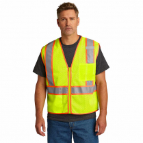 Custom CornerStone® ANSI 107 Class 2 Mesh Zippered Two-Tone Vest