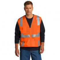CornerStone® ANSI 107 Class 2 Mesh Six-Pocket Zippered Vest
