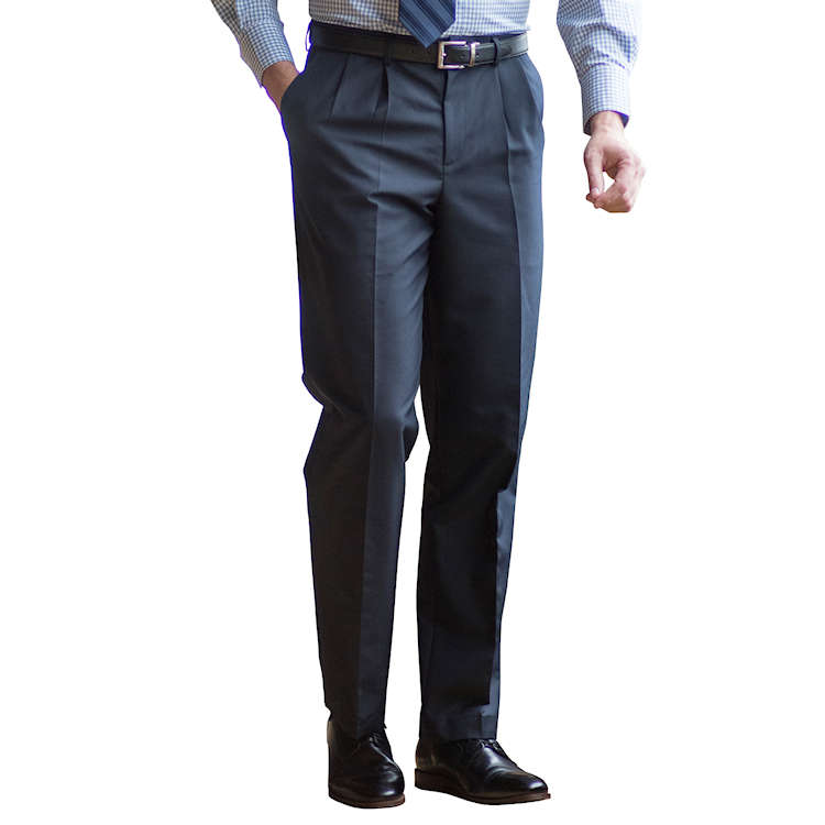 Charcoal 38 30 Edwards Garment Mens Washable Wool Blend Pleated Pant 