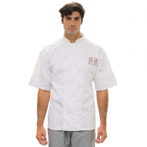 Edwards Classic Twelve Cloth Button Short Sleeve Back Mesh Chef Coat