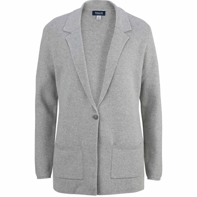 Ladies' Sweater Blazer - Grey Heather - Front