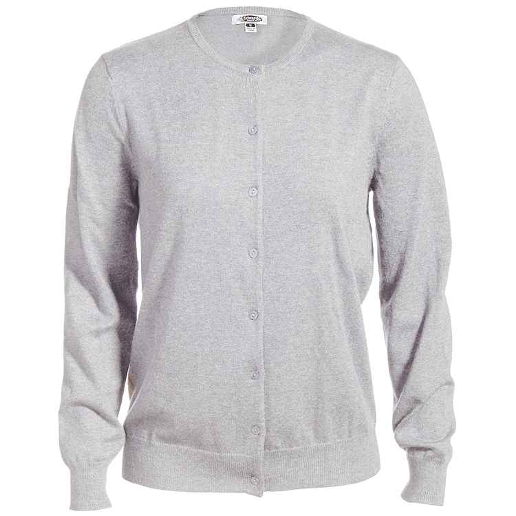 Edwards 7111 Women Jewel Neck Cotton Cardigan Sweater White Xs