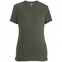 Edwards Ladies' Bengal Stripe Ultra-Stretch V-Neck Short Sleeve Service Tunic