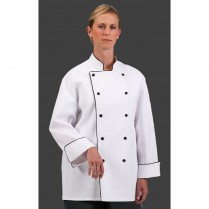Fashion Seal Unisex Ten Black Button Premium Master Chef Coat