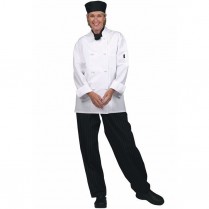 Fashion Seal Unisex Eight White Knot Button Classic Chef Coat