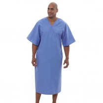 Fashion Seal Basic 100% Cotton Angle Back Overlap Patient Gown-51"