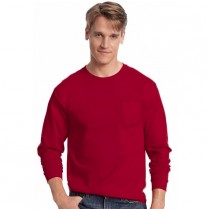 Hanes Tagless 6.0 oz. Long Sleeve T-Shirt with Pocket