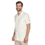 Men's Barbados Textured Camp Shirt - On Model - Creme - Three Quarter