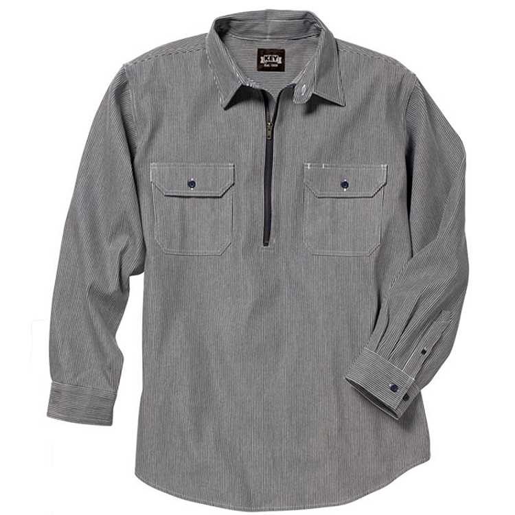 Key Apparel - Hickory Stripe Long Sleeve Button Logger Shirt