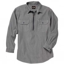 Key Hickory Stripe Logger Shirt, Zip Front, Long Sleeve