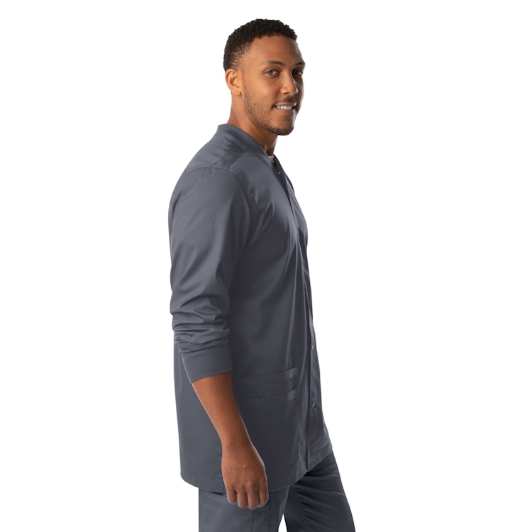 Landau Men's ProFlex Snap Front Warmup With Knit Collar And Cuffs
