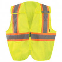 OccuNomix Mesh Two-Tone 5 Point Breakaway X-Back Safety Vest with Quick Release Zipper - Class 2