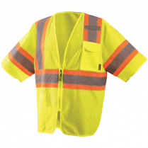 OccuNomix Economy Two-Tone Mesh Safety Vest with Zipper - Class 3