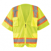 OccuNomix Mesh Two-Tone Surveyor Safety Vest with Zipper - Class 3