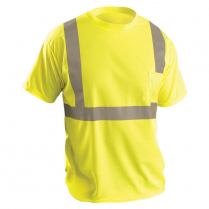 OccuNomix 3.8 oz. Short Sleeve Wicking Birdseye T-Shirt with Pocket - Class 2