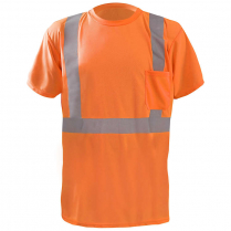 OccuNomix 3.8 oz. Short Sleeve Wicking Birdseye X-Back T-Shirt with Pocket - Class 2