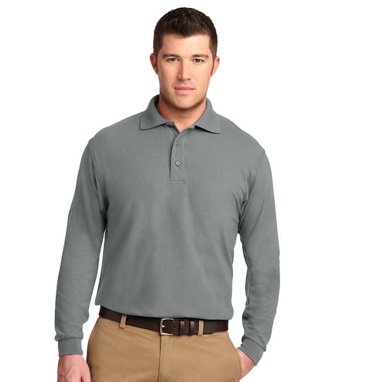 Edwards Garment Long Sleeve Soft Touch Pique Polo Shirt