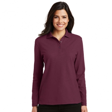 Port Authority Ladies Silk Touch™ Long Sleeve Polo, Product